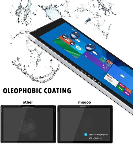 Vista 5 de Megoo Protector de pantalla para Surface Pro 5, ultra transparente, de alta respuesta, vidrio templado, compatible con Microsoft Surface Pro 6/Pro