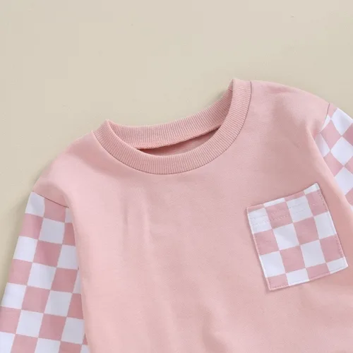 Vista 3 de BeQeuewll Ropa para bebé niña, trajes de otoño e invierno, sudadera de manga larga, sudadera y pantalones para niños pequeños