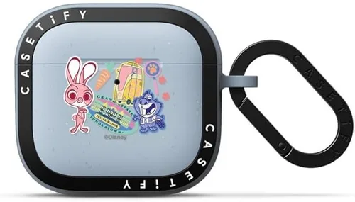 Vista 24 de CASETiFY AirPods Pro (1ª/2ª Gen) Estuche Bounce con Anillo [Colaboración Frozen] - Copo de Nieve de Anna - Taupe Mate