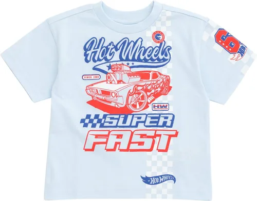 Vista 6 de Hot Wheels Paquete de 3 camisetas de manga corta para niños pequeños a niños grandes Negro / Azul pálido