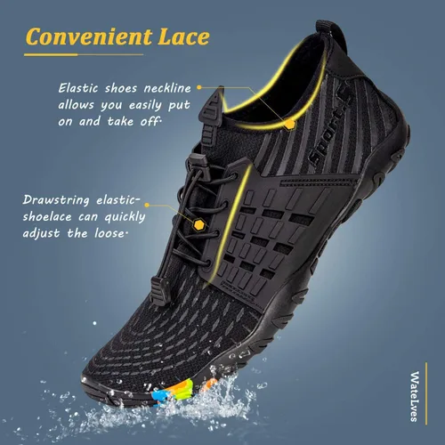 Vista 6 de WateLves - Zapatos de agua para hombres y mujeres, para natación, playa, piscina, surfear, hacer yoga o aeróbico acuático, calcetines para el agua