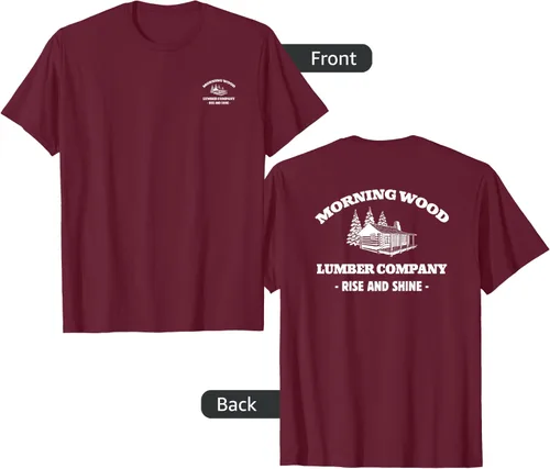 Vista 16 de Morning Wood Lumber Company - Camiseta con estampado de espalda delantera, Negro, S