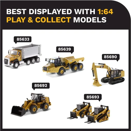 Vista 8 de Diecast Masters Cargador de minicargadora Caterpillar 272D2 a escala 1:64 y accesorios de fijación de riel compacto 297D2, equipo de construcción