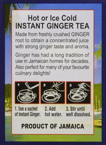 Vista 4 de Caribbean Dreams Té instantáneo de jengibre sin endulzar, 0.14 onzas, 14 sobres
