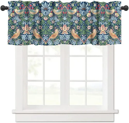 Vista 33 de William Morris - Cenefa de cocina, diseño retro de ladrones de fresas, estampado floral, para cocina, sala de estar, baño, cafetería, decoración