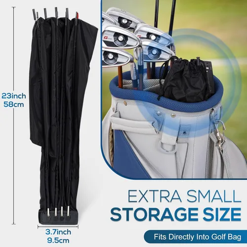 Vista 5 de Funda para bolsa de golf, protector para palos de golf, cubiertas impermeables para lluvia y polvo, fácil acceso para bolsa de golf, cubierta
