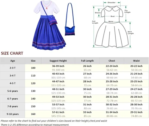 Vista 2 de Kaisebile Princess Costume Dress for Girls Birthday Halloween Party Dress Up with Accessories