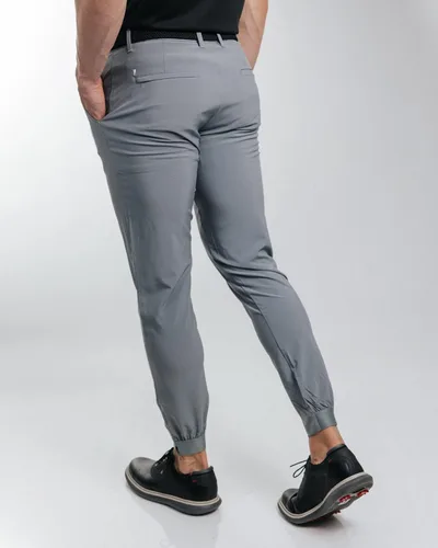 Vista 4 de Primo Pantalón deportivo de golf, ligero elástico en cuatro direcciones, 4 bolsillos, cintura interior de gel, tobillos con cremallera elástica