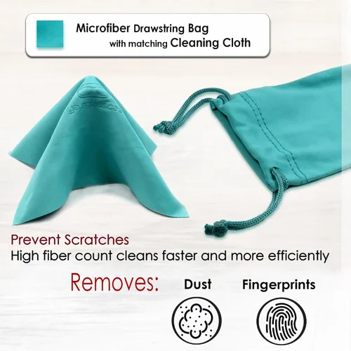 Vista 5 de MyEyeglassCase Estuche rígido para lentes para mujer Estuche protector para lentes rígido con bolsa y tela