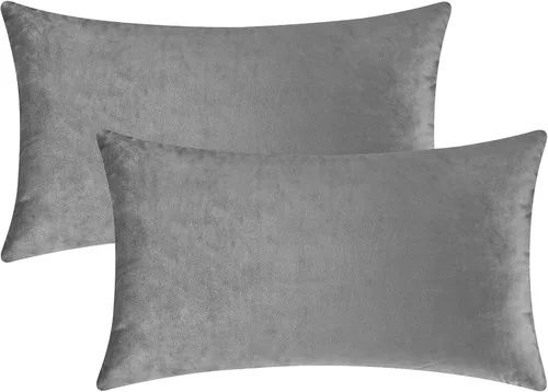Vista 46 de Mixhug - Fundas de almohada decorativas de terciopelo, fundas de cojín para sofá y cama, juego de 2 fundas azules, 16 x 16 pulgadas