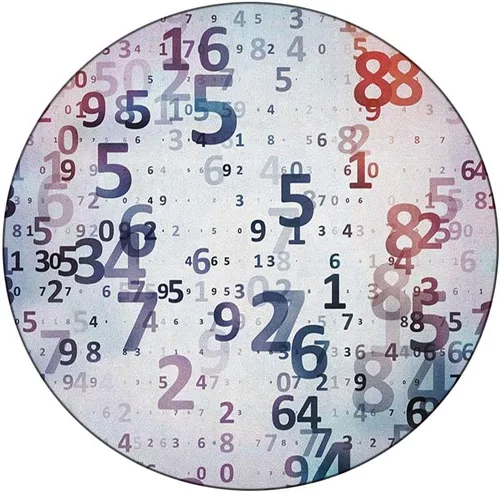 Vista 10 de Mantel de cierre de borde redondo, mantel abstracto con bordes elásticos, cubos y bloques de arte gráfico digital geométrico, se adapta a mesas