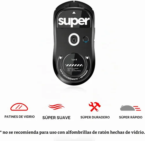 Vista 2 de Pulsar Gaming Gears Superglide Type-S Patines para GPro X Superlight 1, negro