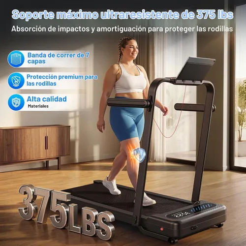 Vista 3 de Cardirun Almohadilla para caminar con inclinación automática y barra