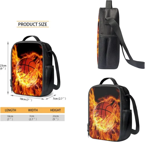 Vista 49 de HUGS IDEA Juego de 3 bolsas escolares con aislamiento térmico para el almuerzo, estuche para lápices