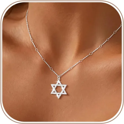 Vista 10 de Ascomy - Collar con dije dorado delicado, chapado en oro de 14 quilates, joyería diaria con dije de hoja con circonia cúbica y corazón pequeño