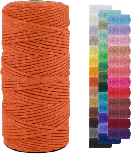 Vista 53 de Cordón de macramé de 0.079 pulgadas, cuerda de algodón natural de 109 yardas, hilo de cuerda de macramé para manualidades, ganchos de pared