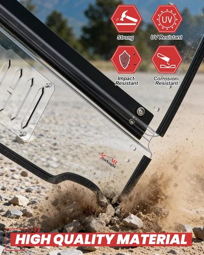 Vista 6 de StarknightMT Parabrisas abatible 3 en 1 compatible con Polaris Ranger XP