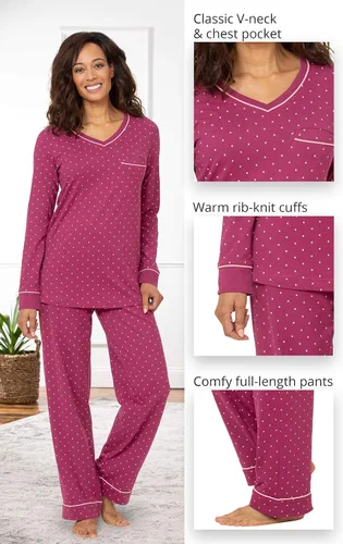 Vista 15 de PajamaGram Pijamas para mujer - Conjuntos de pijamas para mujer, camiseta sin botones, 100% algodón