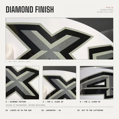 Vista 4 de GOLD HOOK Calcomanías 4x4 Diamante Gris para Ford F-150 2015-2020