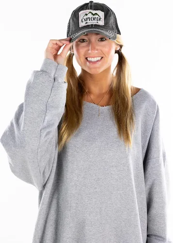 Vista 6 de Funky Junque Gorra de béisbol unisex con parche vintage envejecido, para papá