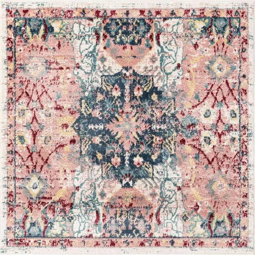 Vista 17 de Unique Loom Sumter Collection - Alfombra Aiken (2 x 6 pies, color rosa y azul)