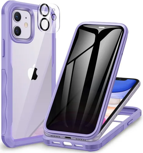 Vista 102 de CENHUFO Funda de privacidad para iPhone 11 Pro, funda de cuerpo completo con protector de pantalla de privacidad de vidrio templado 9H integrado