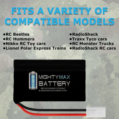 Vista 6 de Mighty Max Battery Batería NiMH de 9.6V 2000mAh para tren Polar Express de calibre G de Lionel