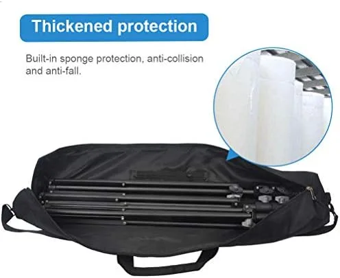 Vista 7 de Funda de transporte para trípode, bolsa de trípode resistente con correas para el hombro y asas, funda monopie multifuncional para soporte de 27.6 in