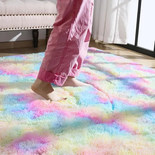 Vista 160 de Softlife Alfombra naranja para dormitorio, alfombra de felpa esponjosa para sala de estar para niñas, alfombra lanuda para niños, alfombra suave