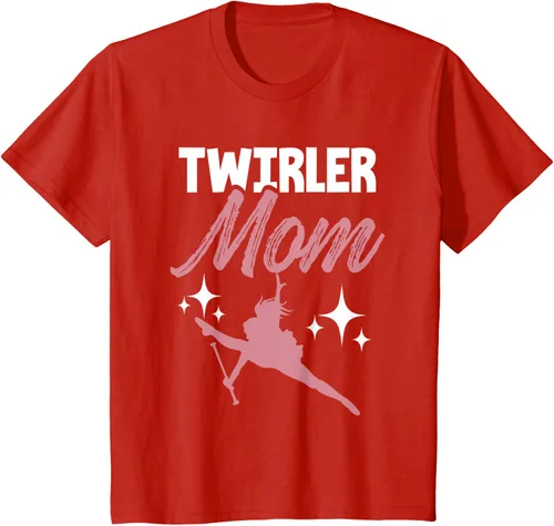 Vista 3 de Twirler Mom Baton Twirl Mother Majorette Twirling Camiseta, Negro, S