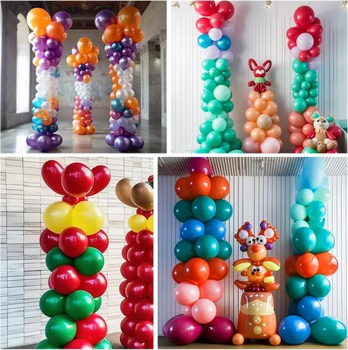Vista 4 de Lechay - Juego de 2 soportes de columna para globos, juego de soporte ajustable para globos de 6.6 pies con base telescópica para baby shower, boda