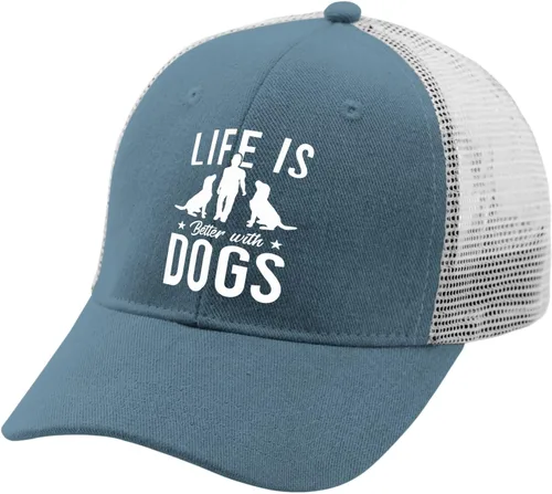 Vista 2 de devor Gorra de béisbol Caps Life is Better with Dogs con diseño gráfico para papá para mujer