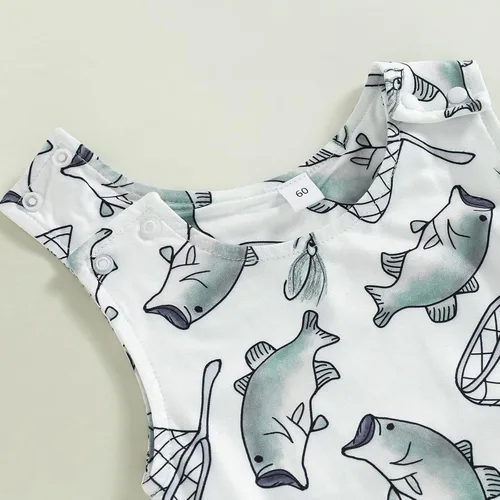 Vista 5 de Conjunto de bebé niño con bonito diseño de dibujos animados sin mangas