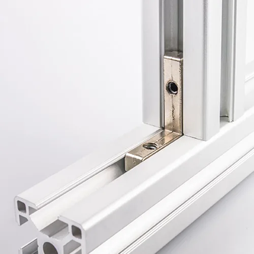 Vista 5 de uxcell Soporte de junta interior en forma de L, 16 conectores de esquina interior con tornillos M4 para ranura de perfil de extrusión de aluminio