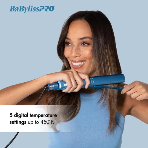 Vista 2 de BabylissPRO Nano Titanium Specialty Ionic Hair Straightener, Professional Flat Iron For All Hair Types