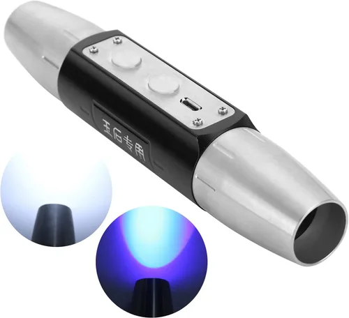 Vista 2 de Linterna de evaluación de jade, DX4 USB recargable, lámpara detector de luz de evaluación de jade, 4 luces, linterna experta de jade para evaluación