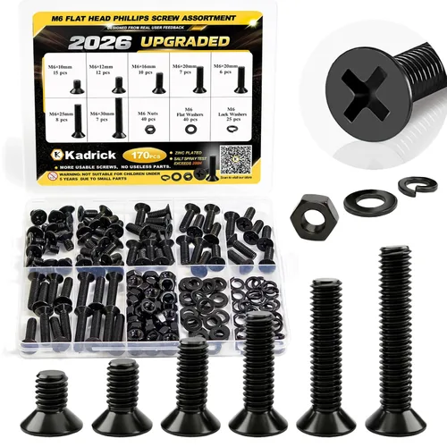 Vista 28 de Kadrick 1230 piezas de tornillos de acero inoxidable 304, surtido métrico M2 M3 M4 M5, kit de pernos de cabeza hexagonal de botón de 4mm-20mm