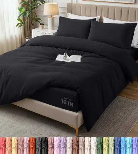 Vista 17 de Utopia Bedding Juego de funda de edredón tamaño individual - 2 piezas con cierre de cremallera - 1 funda de edredón 68X90 pulgadas y 1 funda de Beige