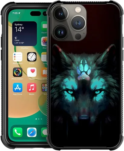 Vista 8 de CARLOCA Funda compatible con Samsung Galaxy S23 Plus, diseño gráfico de identidad negro espiritual lobo, a prueba de golpes, antiarañazos