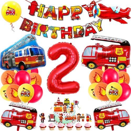 Vista 11 de Suministros de Cumpleaños de Construcción para Niños de 2 Años - Kit de Guirnalda de Globos para Decoraciones de Fiesta de Cuarentena