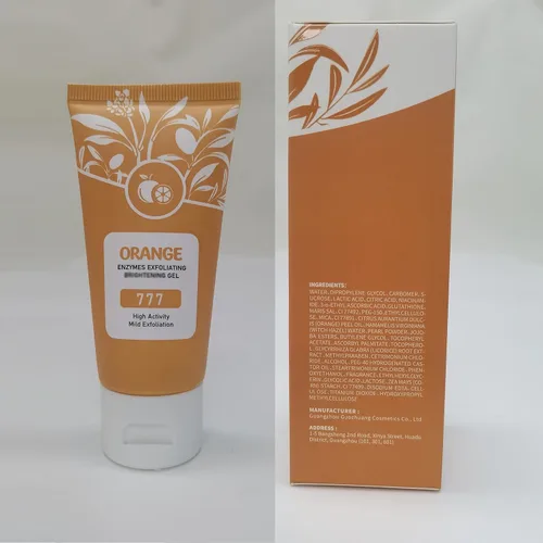 Vista 8 de 2 unidades de gel exfoliante naranja para el cuidado de la piel para cara y cuerpo, gel exfoliante facial hidratante de limpieza profunda