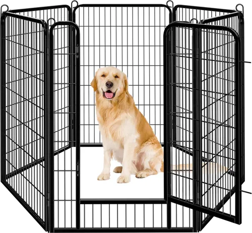 Vista 14 de Yaheetech Corralito para perros, 24 pulgadas, 2 paneles, corral para perros para interiores, resistente, corral de ejercicio para cachorros, valla