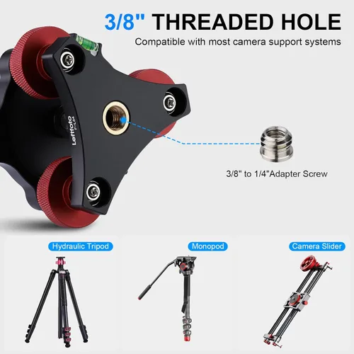 Vista 7 de Soporte nivelador de trípode con +/-5 grados de ajuste de precisión para Seestar s50/cabeza panorámica cabeza de bola cabeza de vídeo y trípode