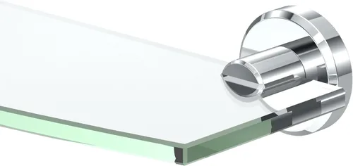 Vista 15 de Gatco 5057 Designer II - Estante de vidrio templado rectangular flotante, latón cepillado, estante de almacenamiento de ducha montado en la pared