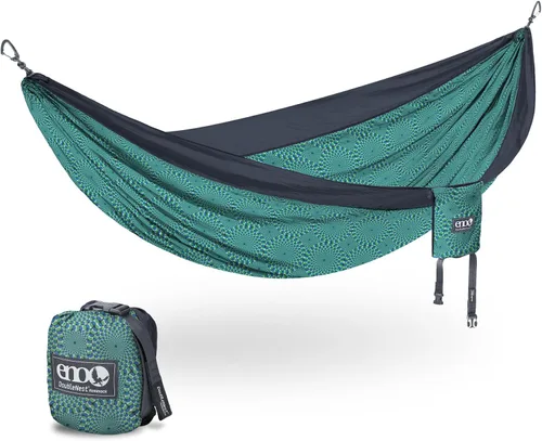 Vista 7 de ENO Eagles Nest Outfitters - Hamaca DoubleNest, portátil para dos Aqua Zafiro Ámbar