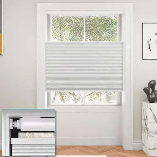 Vista 7 de Myshade Persianas celulares personalizadas de 1.5 pulgadas, sin taladro, sin herramientas, para ventanas de interior, de arriba hacia abajo, fáciles