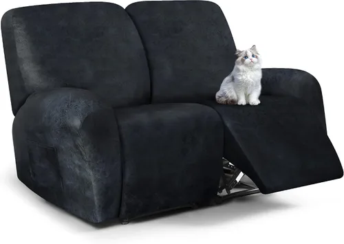 Vista 21 de ANARACHON Fundas para sillas reclinables con aspecto de cuero, funda elástica de 4 piezas, funda suave para silla reclinable, protector de muebles