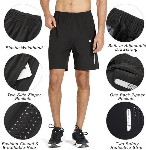 Vista 4 de NORTHYARD Pantalones cortos deportivos ligeros de secado rápido y de 7pulgadas para hombre para senderismo deportes gimnasio correr entrenamiento