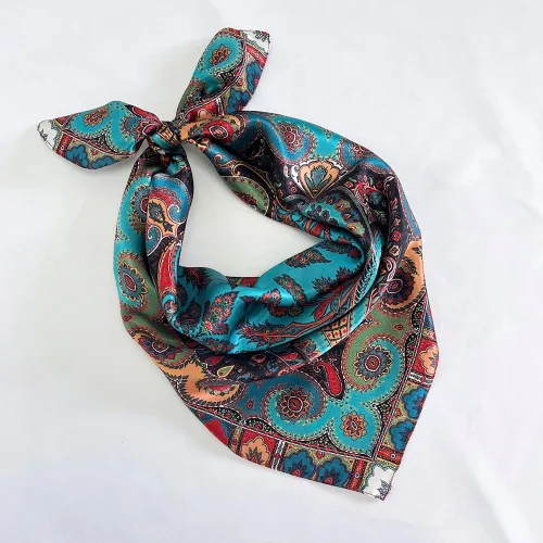 Vista 4 de FONYVE Bufanda 100% seda de morera para el cabello, bufanda cuadrada de 27 pulgadas para mujer, bufanda ligera para el cuello con embalaje de regalo