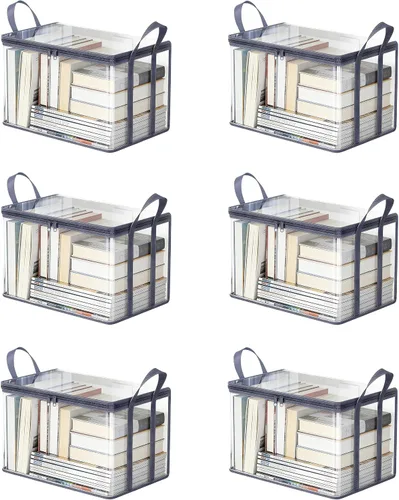 Vista 8 de Contenedores de almacenamiento transparentes para cómics (blanco, paquete de 6)